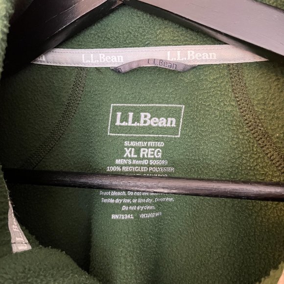 LL Bean Green Fleece Pullover Sweater - XL - Picture 3 of 3